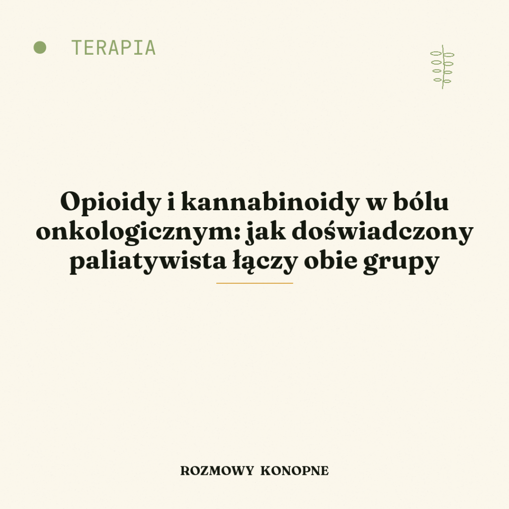Opioidy i kannabinoidy w bólu onkologicznym: jak doświadczony paliatywista łączy obie grupy